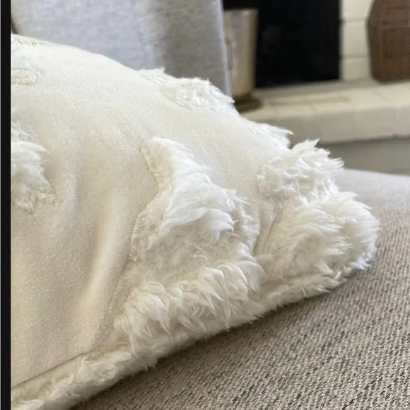 New Pottery Barn Cream Holiday Pillow with Textured Trees Pillow Cover - Picture 5 of 5